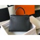 Hermes Kelly 25cm Sellier Bag in Black Epsom Calfskin