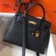 Hermes Kelly 25cm Sellier Bag in Black Epsom Calfskin