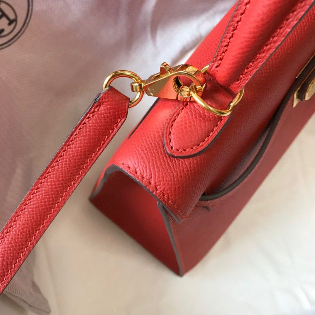 Hermes Kelly 25cm Sellier Bag in Red Epsom Calfskin GHW