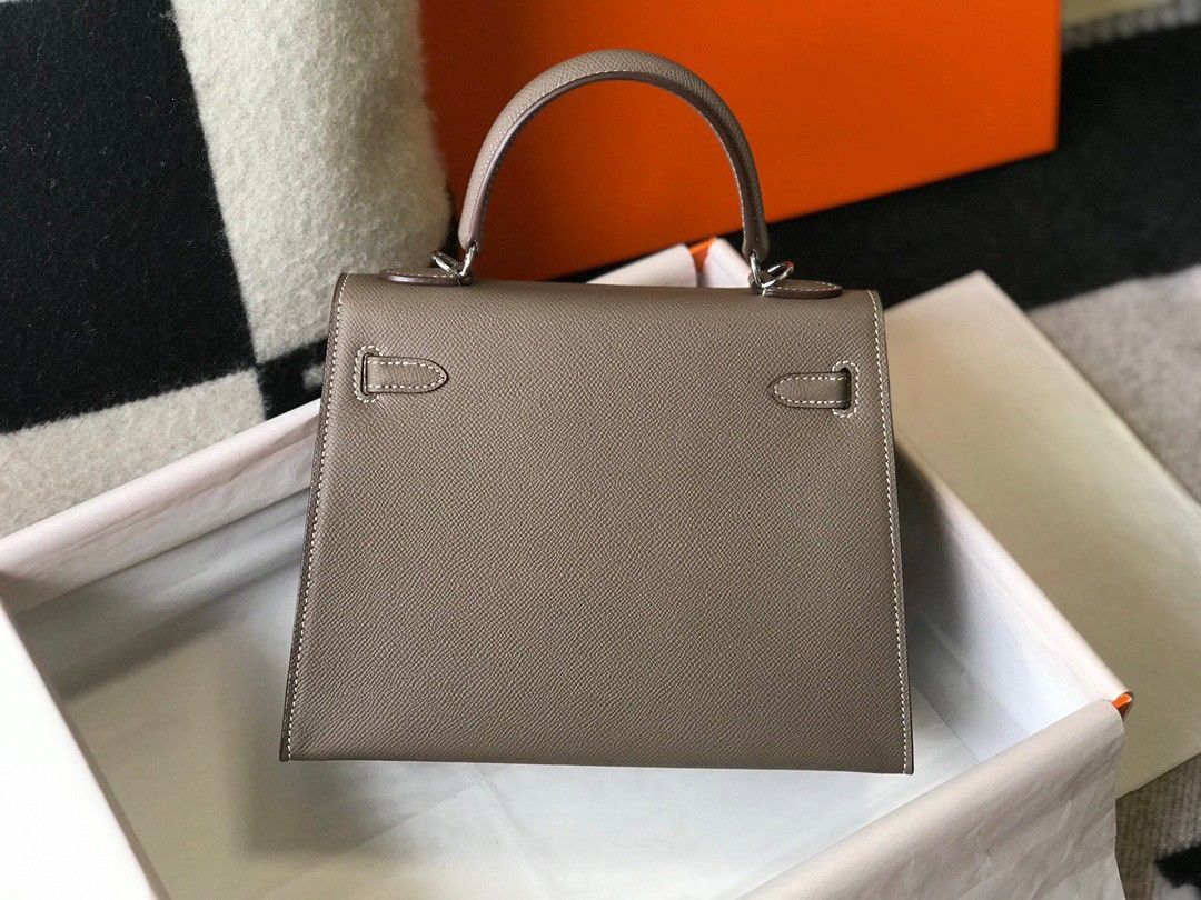 Hermes Kelly 25cm Sellier Bag in Taupe Epsom Calfskin