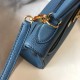 Hermes Kelly 28cm Retourne Bag in Blue Agate Clemence Leather GHW