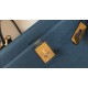 Hermes Kelly 28cm Retourne Bag in Blue Agate Clemence Leather GHW