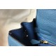 Hermes Kelly 28cm Retourne Bag in Blue Agate Clemence Leather GHW