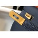 Hermes Kelly 28cm Retourne Bag in Dark Blue Clemence Leather GHW