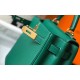 Hermes Kelly 28cm Retourne Bag in Malachite Clemence Leather GHW