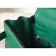 Hermes Kelly 28cm Retourne Bag in Malachite Clemence Leather GHW