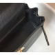 Hermes Kelly 28cm Retourne Bag in Black Clemence Leather GHW