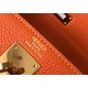 Hermes Kelly 28cm Retourne Bag in Orange Clemence Leather GHW