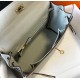 Hermes Kelly 28cm Retourne Bag in Pearl Grey Clemence Leather GHW