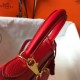 Hermes Kelly 28cm Retourne Bag in Red Clemence Leather GHW