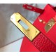 Hermes Kelly 28cm Retourne Bag in Red Clemence Leather GHW