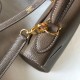 Hermes Kelly 28cm Retourne Bag in Taupe Clemence Leather GHW