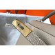 Hermes Kelly 28cm Retourne Bag in Gris Tourterelle Clemence Leather GHW