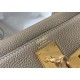 Hermes Kelly 28cm Retourne Bag in Gris Tourterelle Clemence Leather GHW