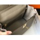 Hermes Kelly 28cm Retourne Bag in Gris Tourterelle Clemence Leather GHW