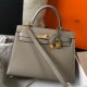 Hermes Kelly 28cm Sellier Bag in Gris Asphalt Epsom Calfskin GHW