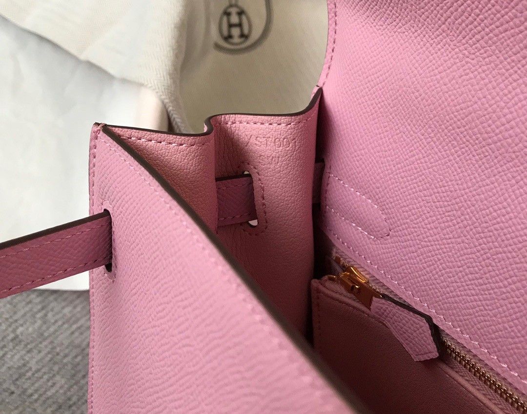 Hermes Kelly 28cm Sellier Bag in Mauve Sylvestre Epsom Calfskin GHW