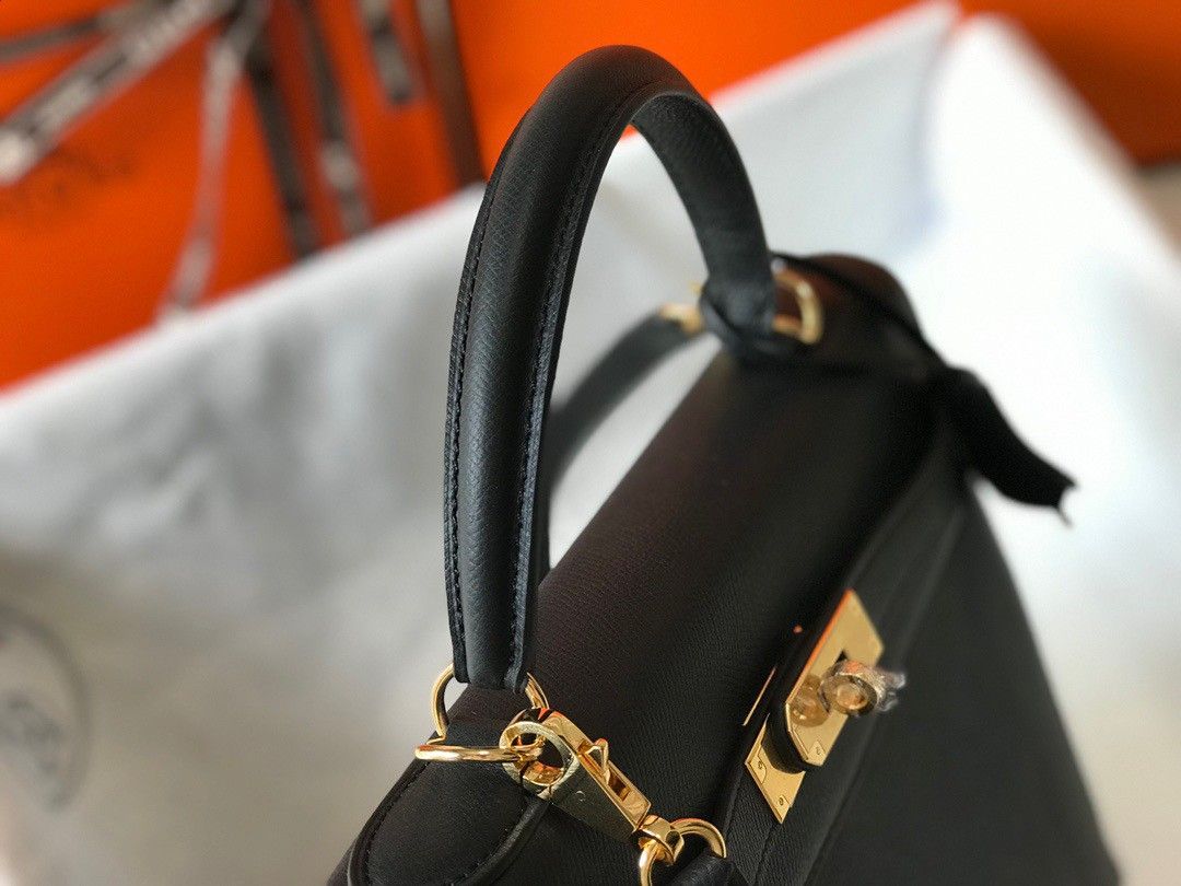 Hermes Kelly 28cm Sellier Bag in Black Epsom Calfskin GHW