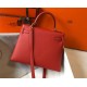 Hermes Kelly 28cm Sellier Bag in Red Epsom Calfskin GHW