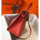 Hermes Kelly 28cm Sellier Bag in Red Epsom Calfskin GHW