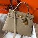 Hermes Kelly 28cm Sellier Bag in Gris Tourterelle Epsom Calfskin GHW