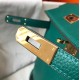 Hermes Kelly 32cm Retourne Bag in Malachite Clemence Leather GHW