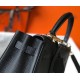 Hermes Kelly 32cm Retourne Bag in Black Clemence Leather GHW