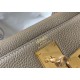 Hermes Kelly 32cm Retourne Bag in Tourterelle Clemence Leather GHW