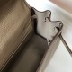 Hermes Kelly 32cm Retourne Bag in Tourterelle Clemence Leather GHW