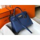 Hermes Kelly 32cm Sellier Bag in Blue Agate Epsom Calfskin GHW