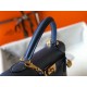 Hermes Kelly 32cm Sellier Bag in Blue Agate Epsom Calfskin GHW