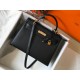 Hermes Kelly 32cm Sellier Bag in Black Epsom Calfskin GHW