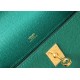 Hermes Kelly Pochette Clutch Bag In Malachite Epsom Leather