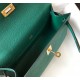 Hermes Kelly Pochette Clutch Bag In Malachite Epsom Leather