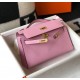 Hermes Kelly Pochette Clutch Bag In Mauve Sylvestre Epsom Leather