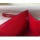 Hermes Kelly Pochette Clutch Bag In Red Epsom Leather