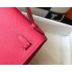 Hermes Kelly Pochette Clutch Bag In Rose Lipstick Epsom Leather