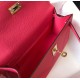 Hermes Kelly Pochette Clutch Bag In Rose Lipstick Epsom Leather