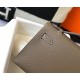 Hermes Kelly Pochette Clutch Bag In Taupe Epsom Leather