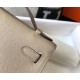 Hermes Kelly Pochette Clutch Bag In Gris Tourterelle Epsom Leather