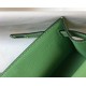 Hermes Kelly Pochette Clutch Bag In Vert Criquet Epsom Leather