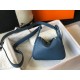 Hermes Lindy Mini Bag In Blue Agate Clemence Leather PHW