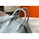 Hermes Lindy Mini Bag In Blue Lin Clemence Leather GHW