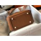 Hermes Lindy Mini Bag In Gold Clemence Leather GHW