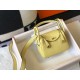 Hermes Lindy Mini Bag In Jaune Poussin Clemence Leather GHW