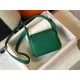 Hermes Lindy Mini Bag In Malachite Clemence Leather GHW