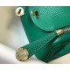 Hermes Lindy Mini Bag In Malachite Clemence Leather GHW