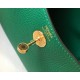 Hermes Lindy Mini Bag In Malachite Clemence Leather GHW