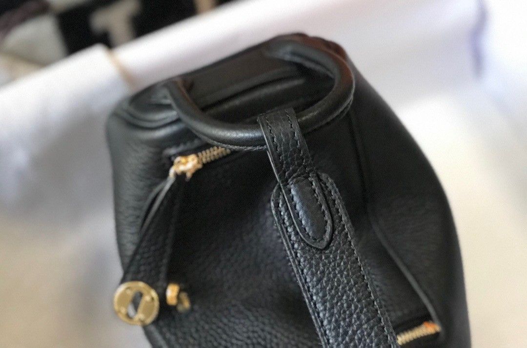 Hermes Lindy Mini Bag In Black Clemence Leather GHW