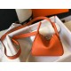 Hermes Lindy Mini Bag In Orange Clemence Leather GHW